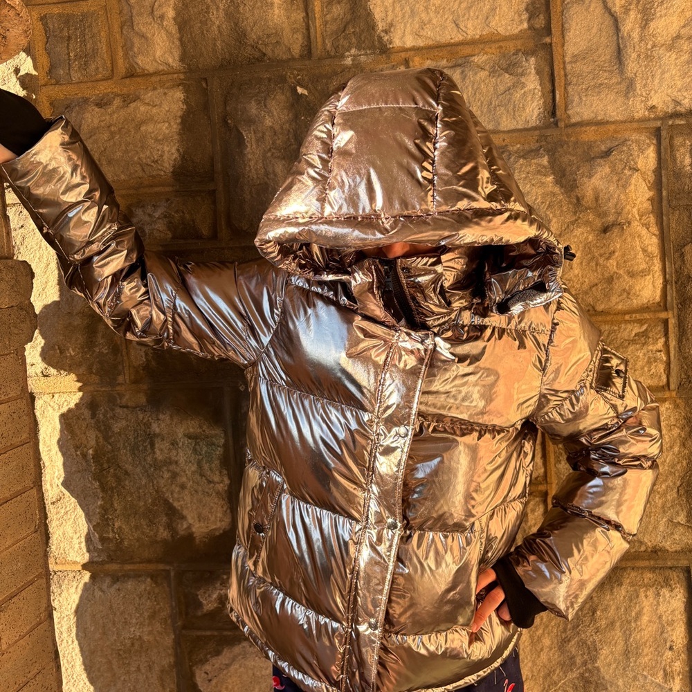 S13 New York Women's Ella Short Down Puffer Coat. Size XL Color: Champagne